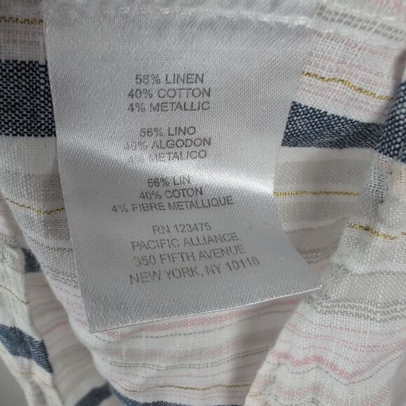 Ellen Tracy Women's Long Sleeves Striped Split Zip Neck Tunic Top 1X Coastal 159 - Picture 6 of 8